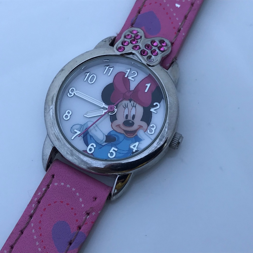 Disney Minnie Mouse Ladies Watch Pink Band Analog - Picture 2 of 8